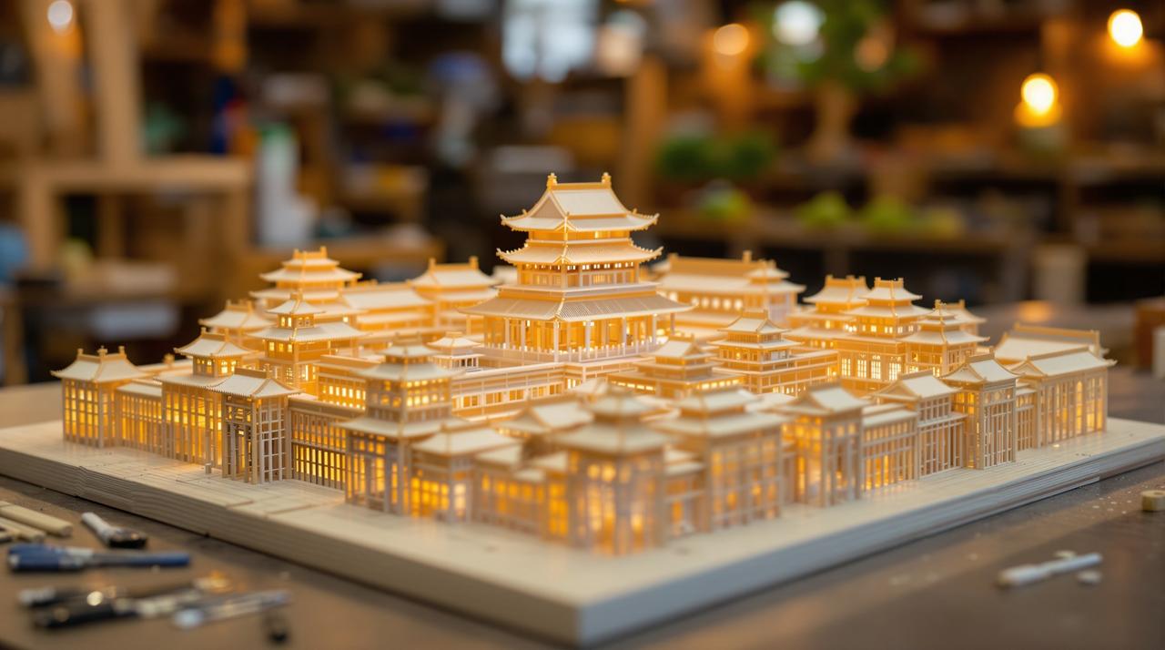 76吃瓜爆料网 - 手工达人：用3000根雪糕棍打造迷你故宫